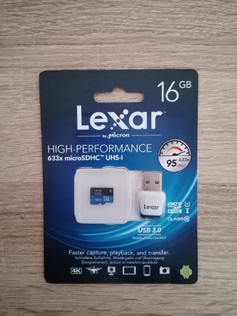 Cartão de Memória microSDHC LEXAR - 16GB - NOVO