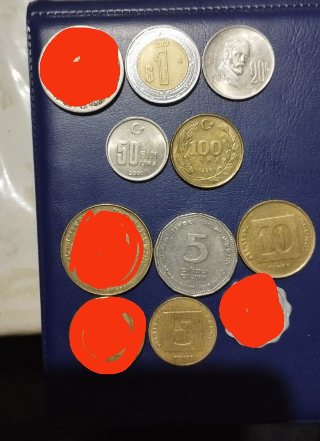 Продам монеты Мексики, Турции и Израиля