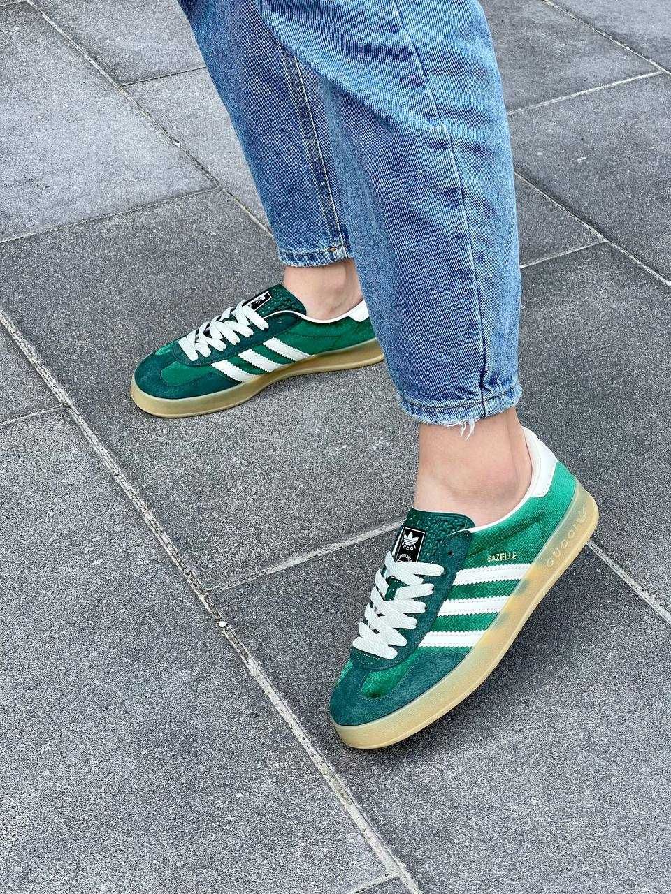 Жіночі кросівки Adidas x Gucci Gazelle Green (36-41 р.)