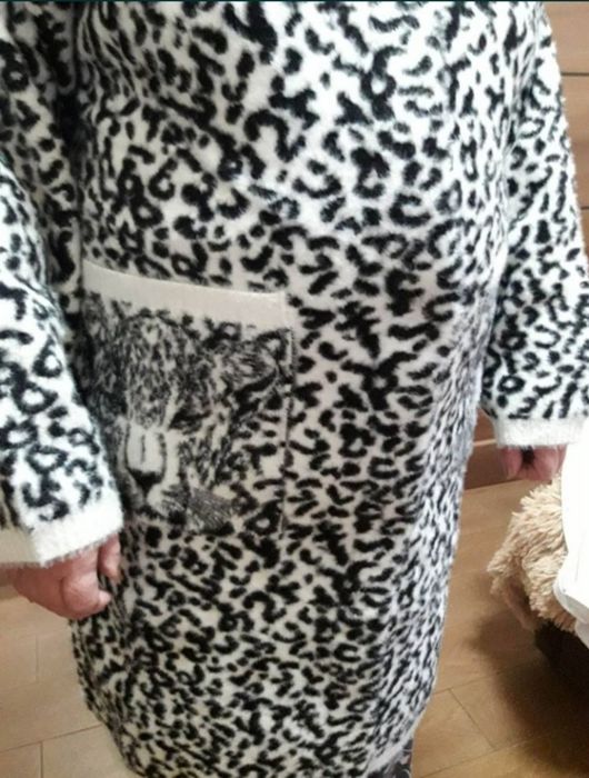 Альпака пальто з принтом тигр р. 48-50