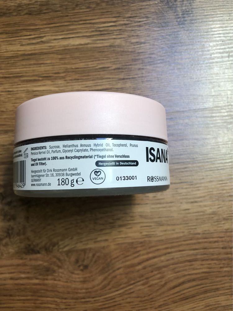 Isana peeling do ciala cukrowo olejowy bye bye hair 180 g nowy
