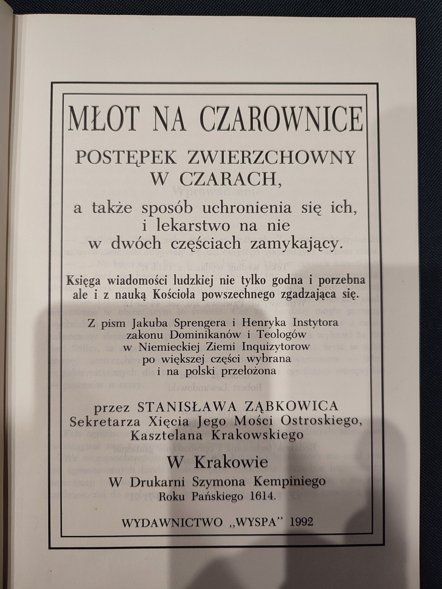 Książka " Młot na czarownice"