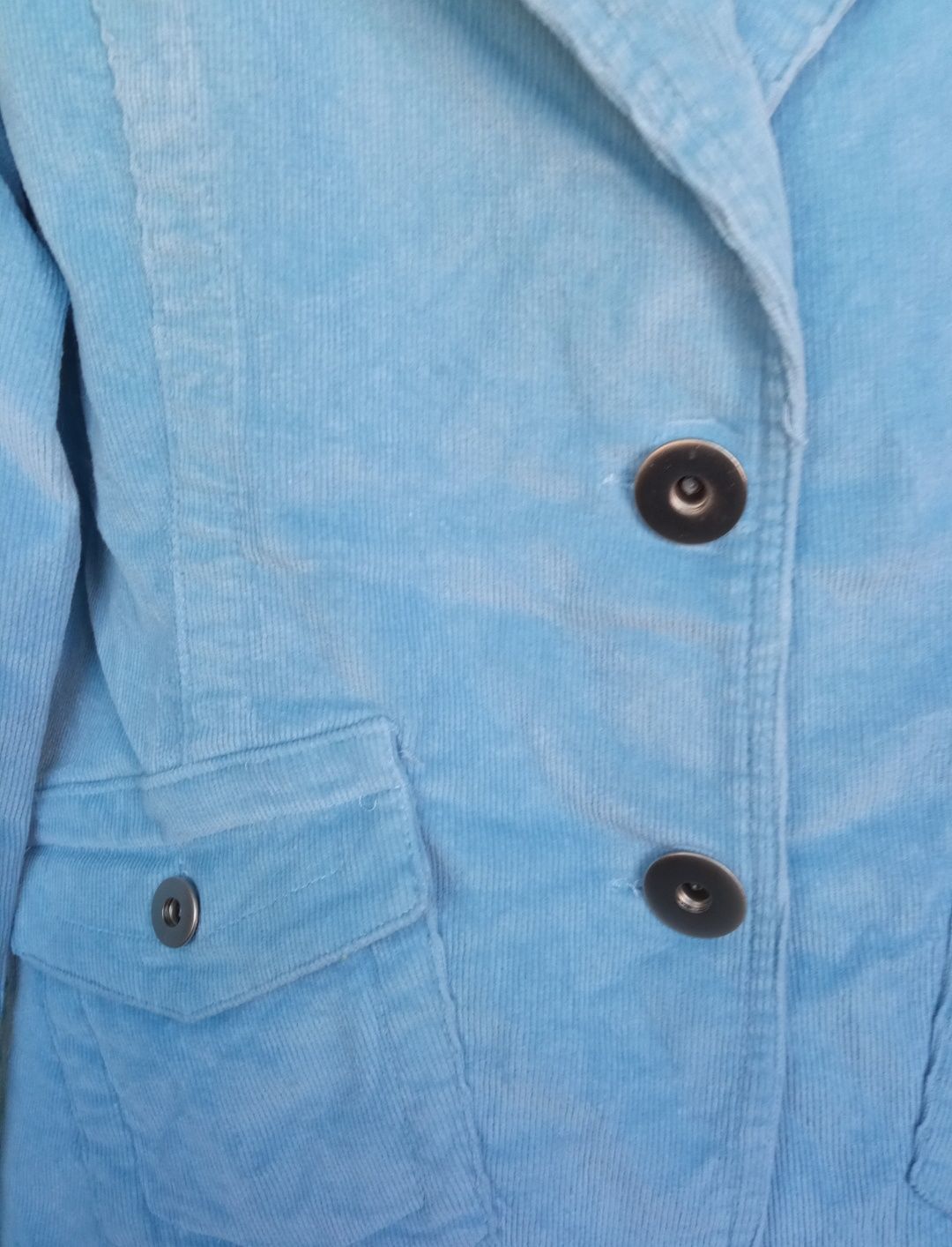 Casacos tipo blazer, em bombazine, azul-céu ou verde-água - L e XL