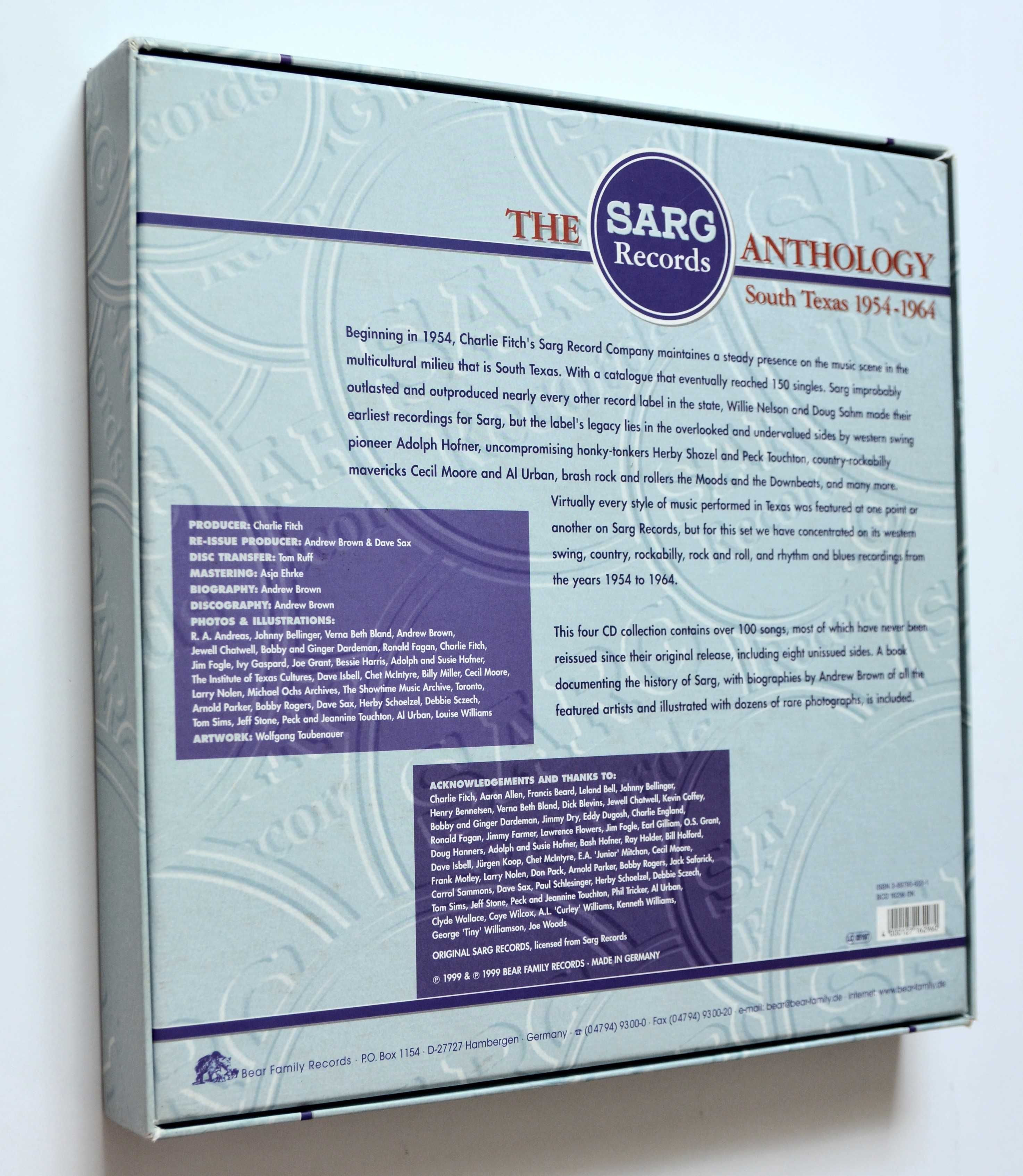 The Sarg Records Anthology South Texas 1954/1964 (4xCD) Box