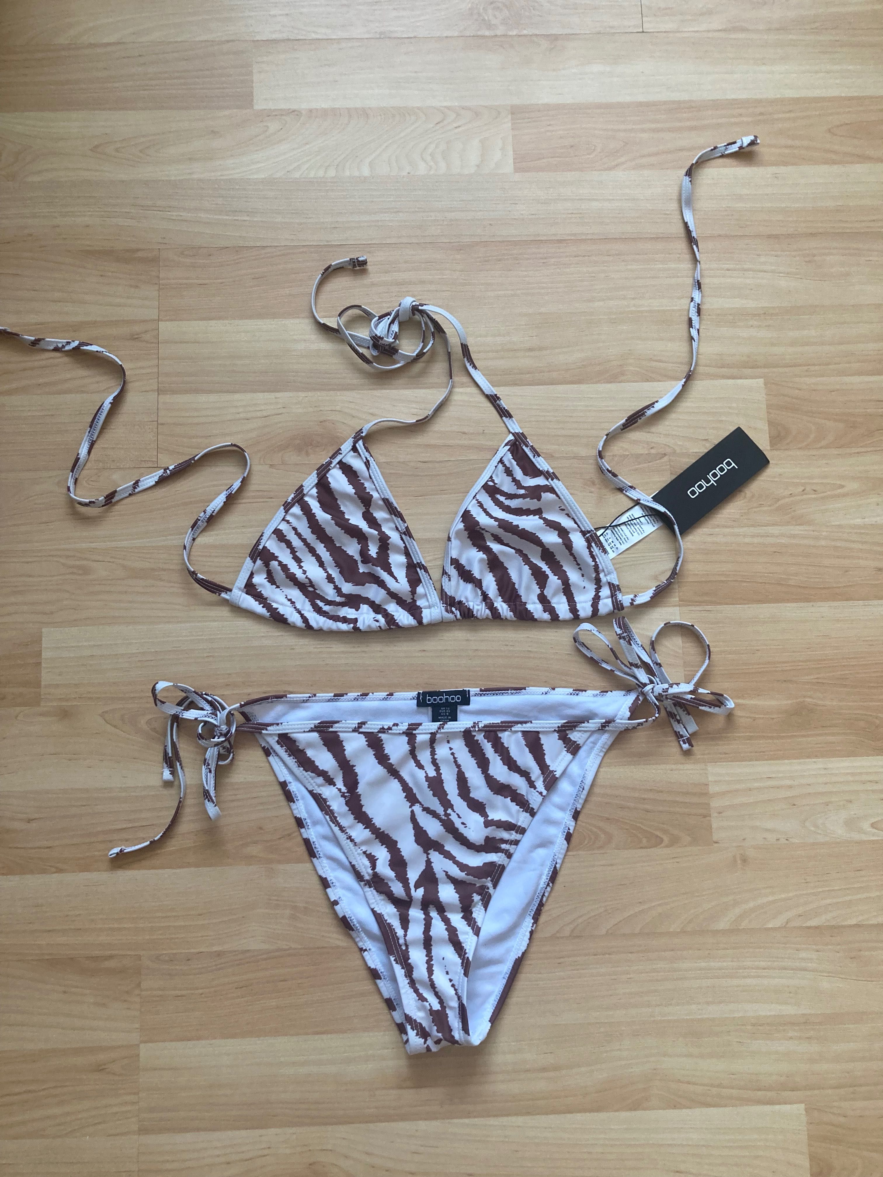 Bikini w tygrysi wzór Boohoo roz. L