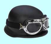 Nowy HEŁM Kask Niemiecki German i GOGLE RETRO chopper