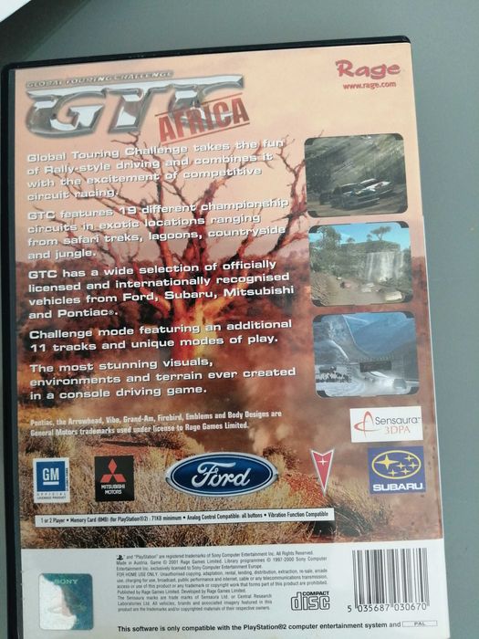 Jogo Playstation 2 PS3	GTC Africa - Como novo!*