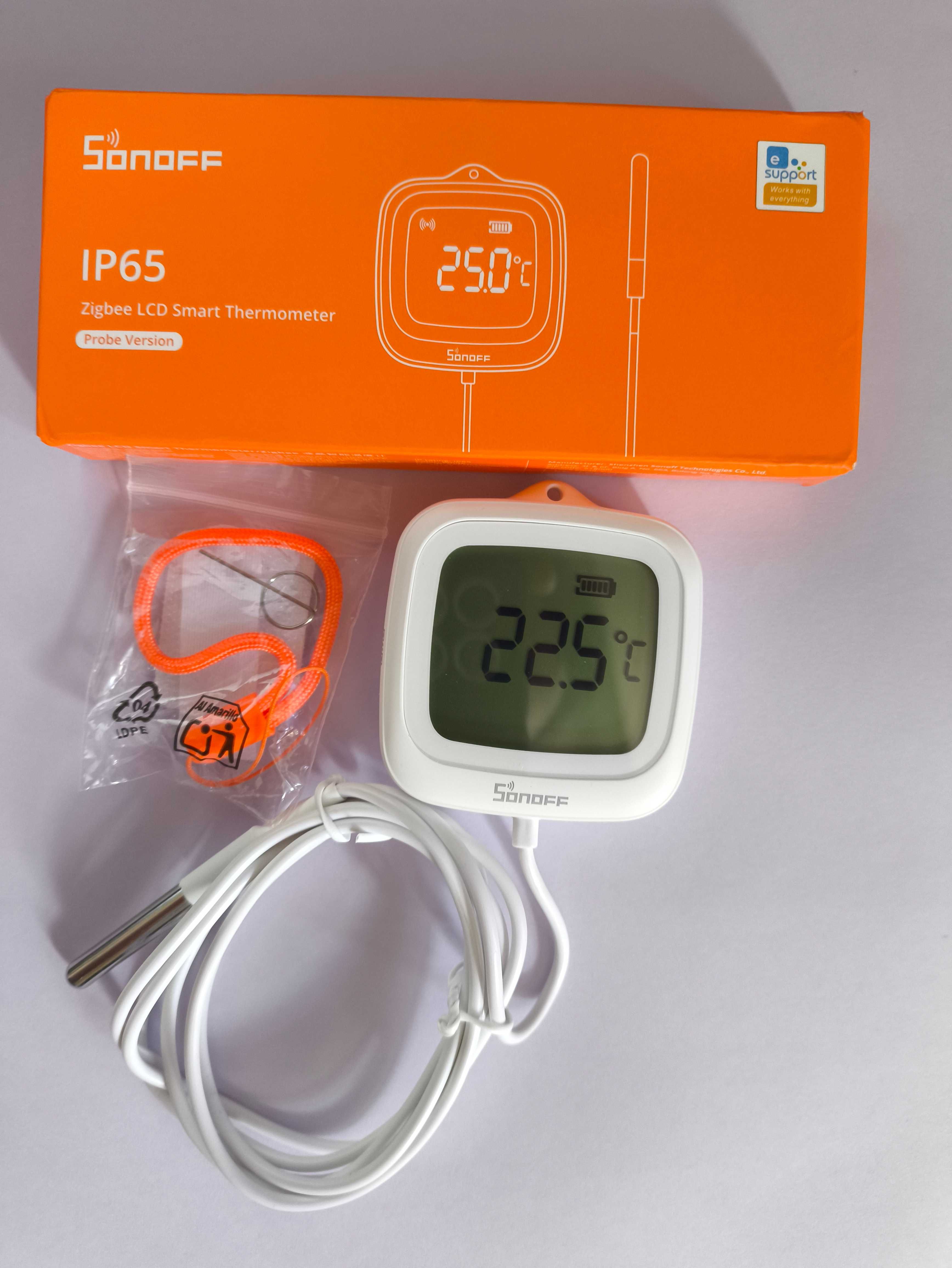 SONOFF SNZB-02LD IP65 ZigBee LCD термометр с зондом Датчик температуры