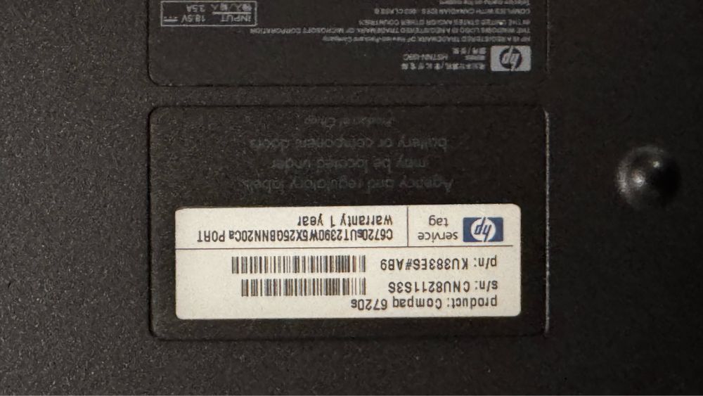 Portatil Compaq 6720S