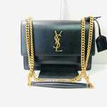 Saint Laurent Sunset Chain Wallet Black