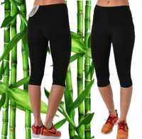 Krótkie legginsy damskie Bambus za kolanko nowe z metką elastyczne