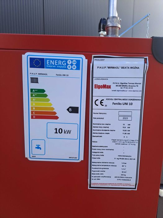 Kocioł Piec do 110m2 na Węgiel Drewno 5 Klasa 10kw Uni feniks