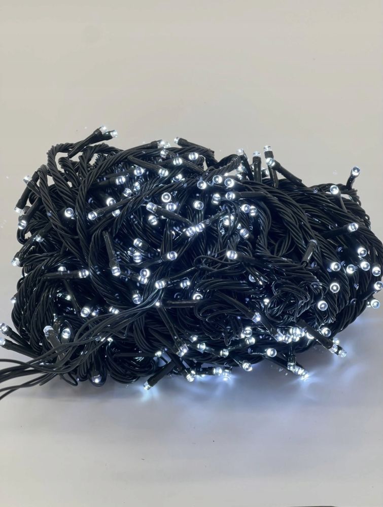 Lamki Choinkowe Led Świąteczne Białe Zimne 500 Led Programator