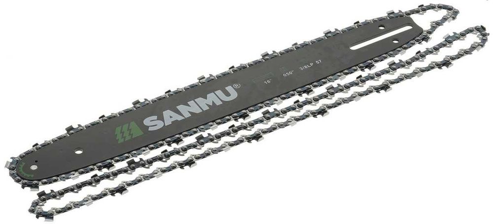 Шина SANMU 16" (40 см) + цепь (2шт) 3/8" 28/29 зубов  1,3 мм, цепш891