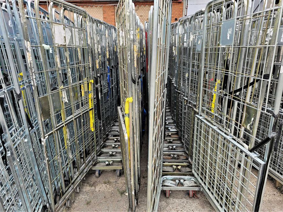 Wózek Magazynowy Metalowy Transportowy Gniazdowy Kurierski Siatkowy