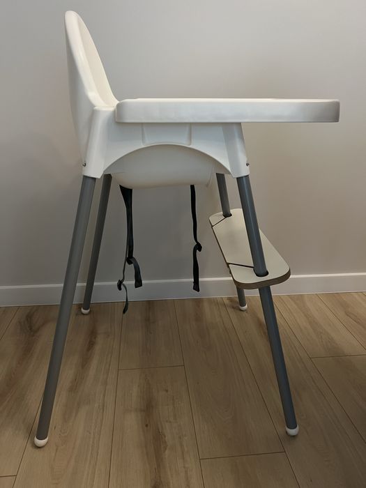 Krzeselko do karmienia ikea antilop z podnozkiem i pokrowcem
