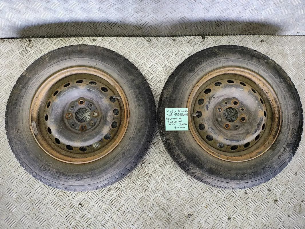 koła 2szt panda 155/80 R13 M+S 3-4mm 2008r