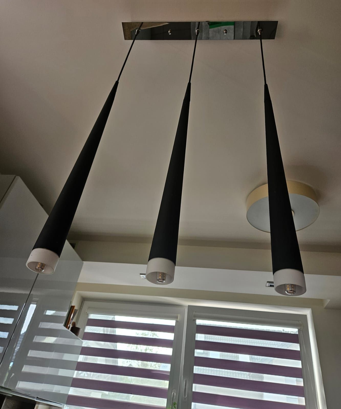 Lampa wisząca nad stół, wyspę, czarna