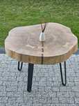 Stolik kawowy plaster drewna 80x90cm