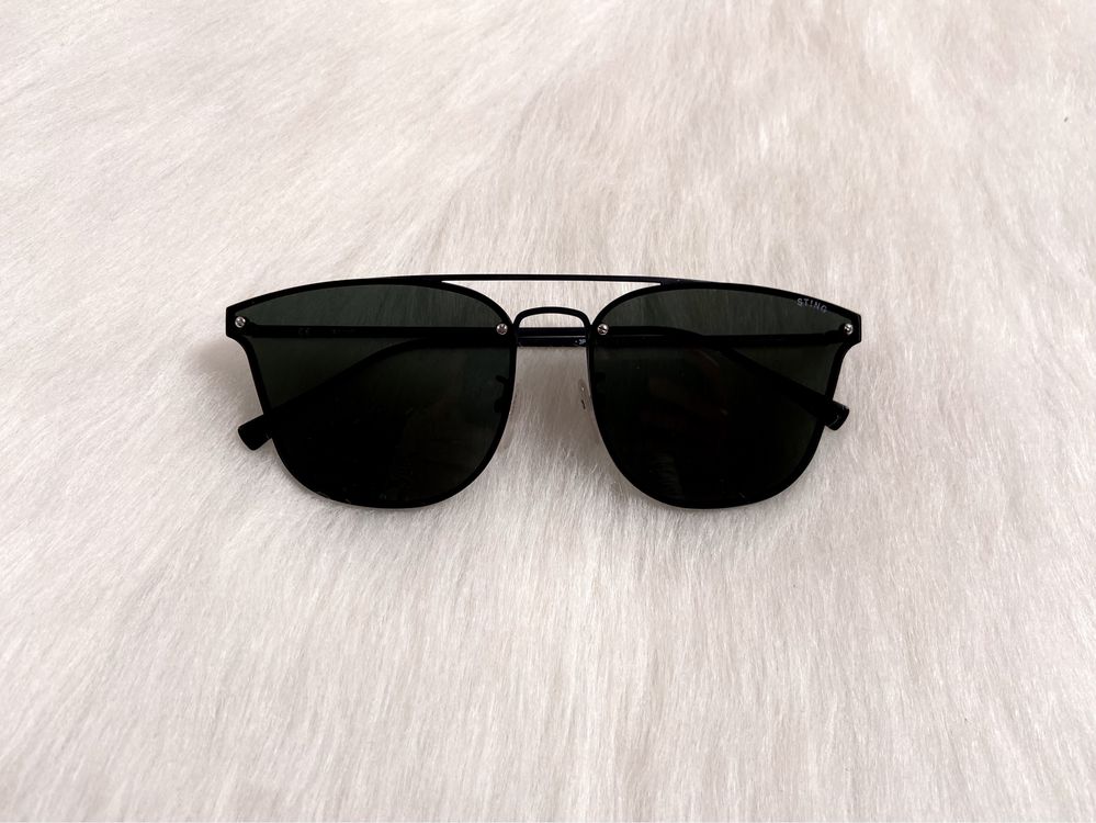 Nowe oryginalne czarne okulary przeciwsłoneczne Sting