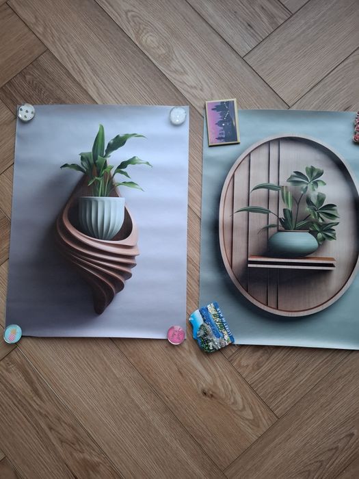 Obrazki, tryptyk, A4, nowe, na płótnie