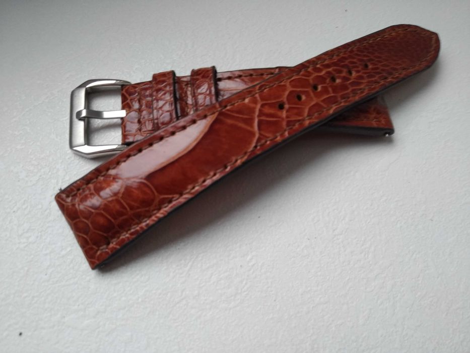 Pasek skórzany do zegarka 20 / 18 mm Noga strusia , szybki montaż