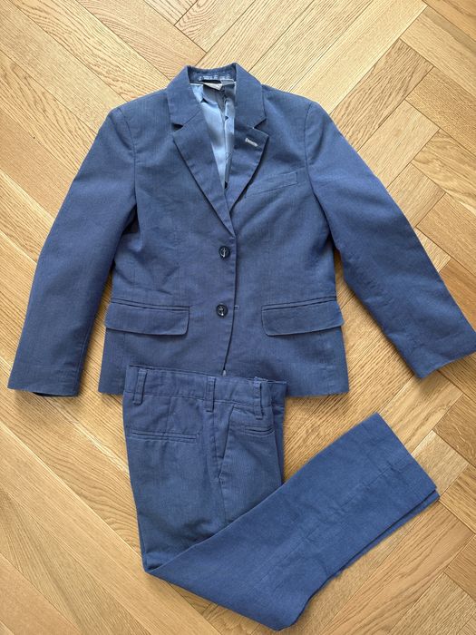 Garnitur niebieski rozm. 116 122 dla chłopca marynarka spodnie lidl