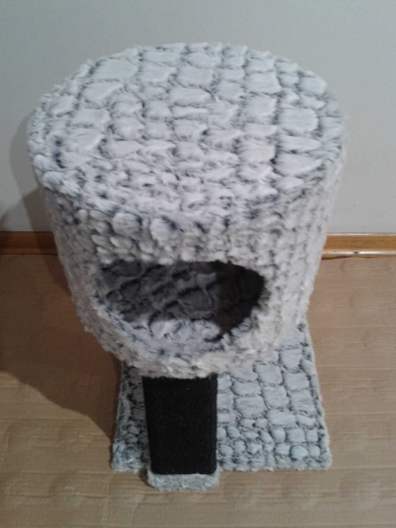 Luksusowa BUDKA dla kota na słupku podest + drapak i myszka 51 cm NOWA