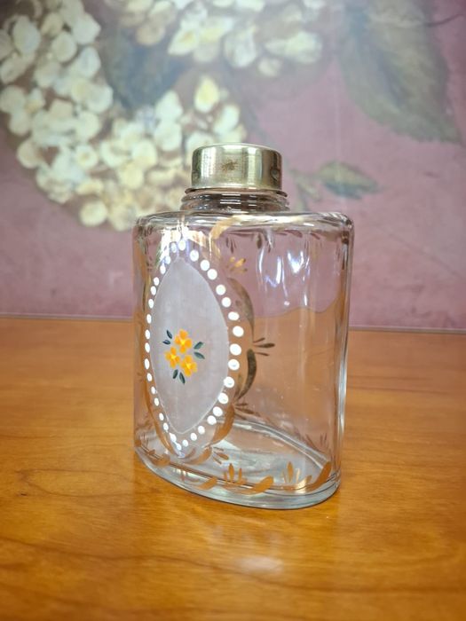 Frasco Vintage em Vidro pintado à Mão. Decorativo/Perfume/Essências.