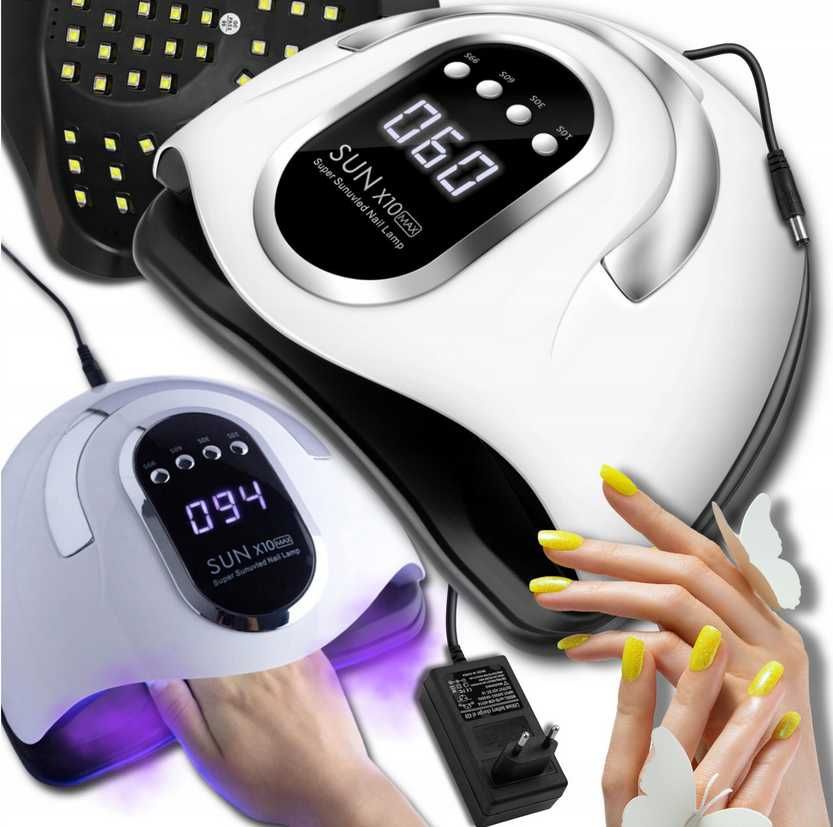 Lampa Do Paznokci Hybryd Żeli UV LED SUN X10 MAX LCD Z Rączką 280W