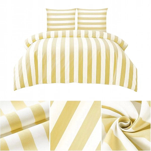 Pościel 160x200 MIKROFIBRA poszewki 70x80 KOMPLET Eusebia Home W PASY