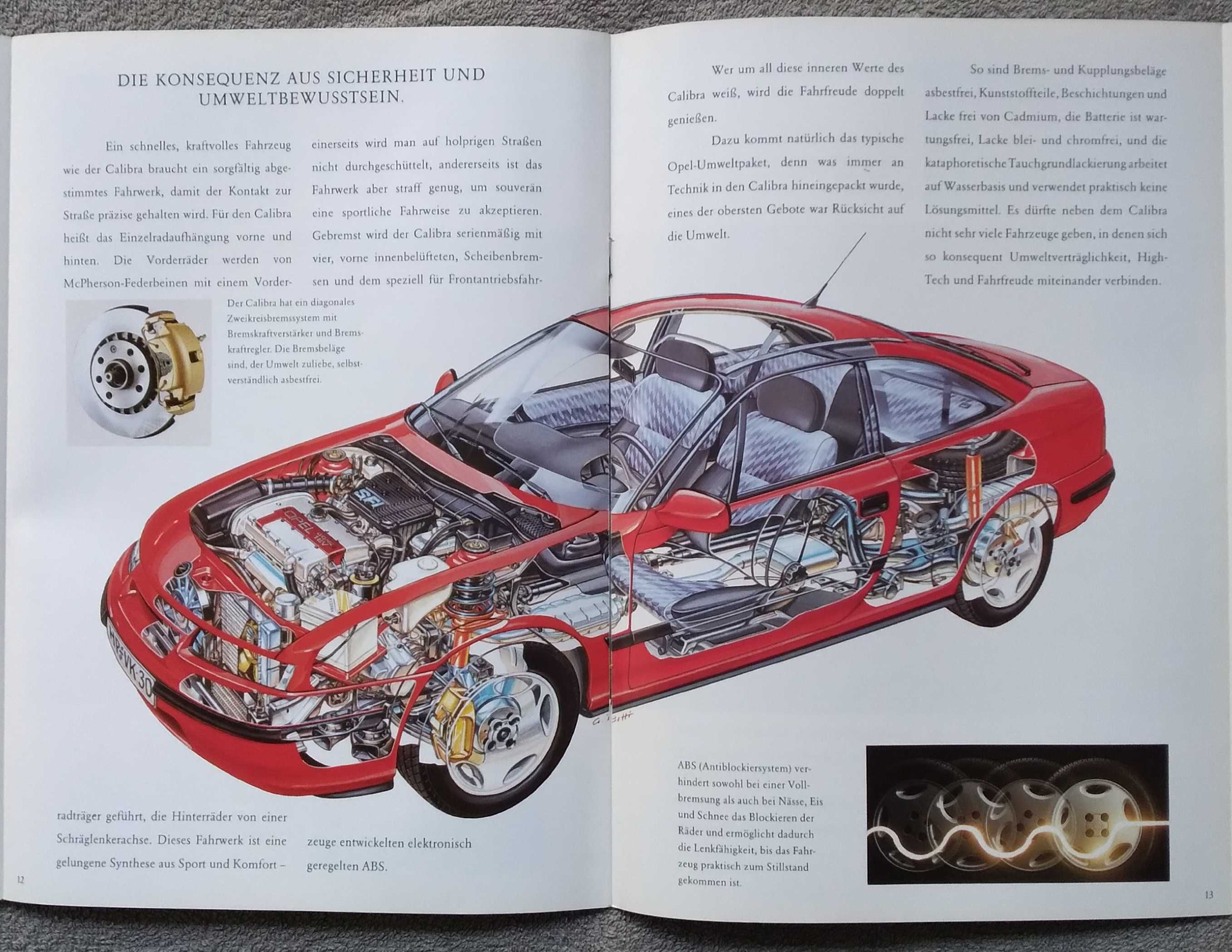 Prospekt Opel Calibra rok 1991