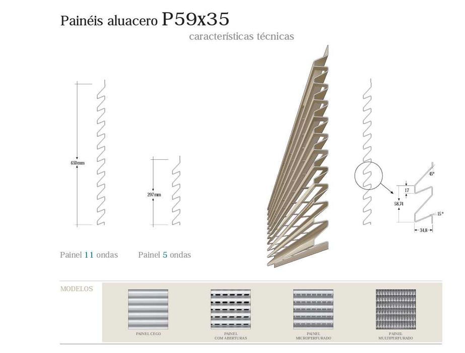 Painéis/Fachada/Revestimento Alumínio (Aluacero)