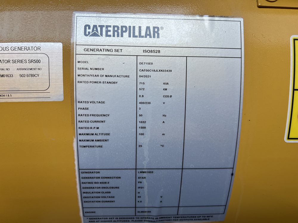 Gerador caterpillar 715 kva