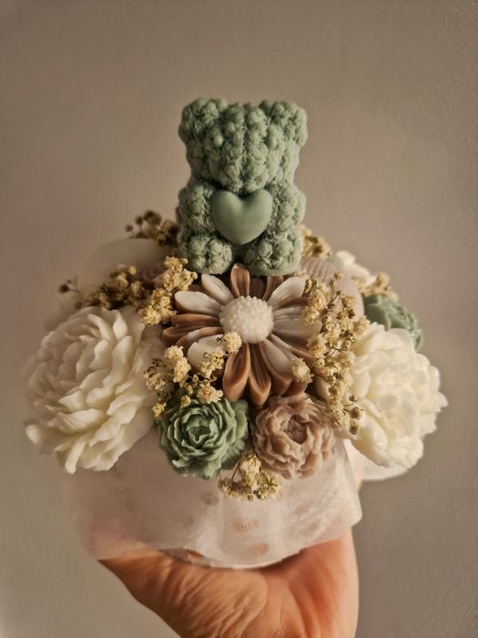 Bukiet ze świeczek sojowych miś