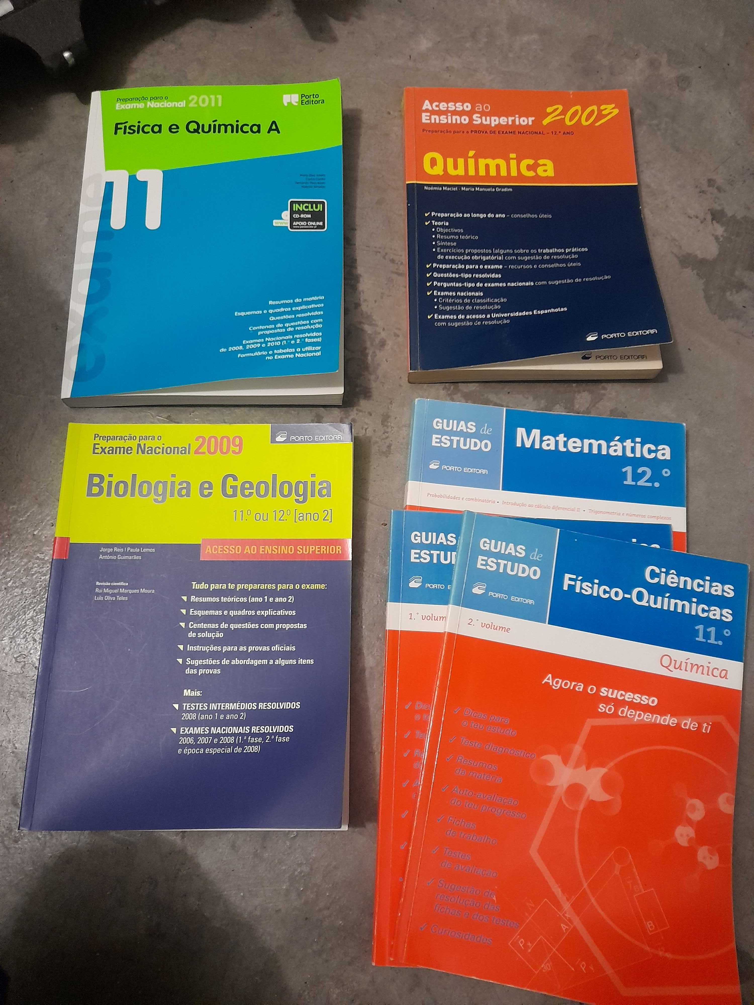 Guias de estudo/ Exames Química, biologia, matemática