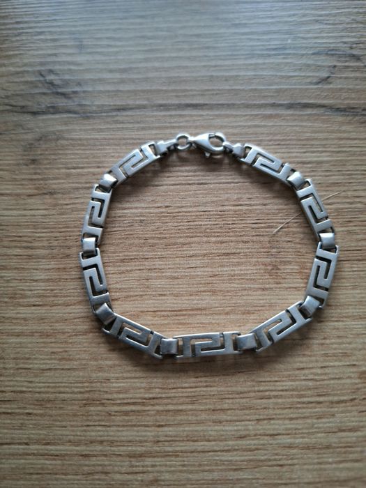 Srebrna ażurowa bransoletka,grecki wzór