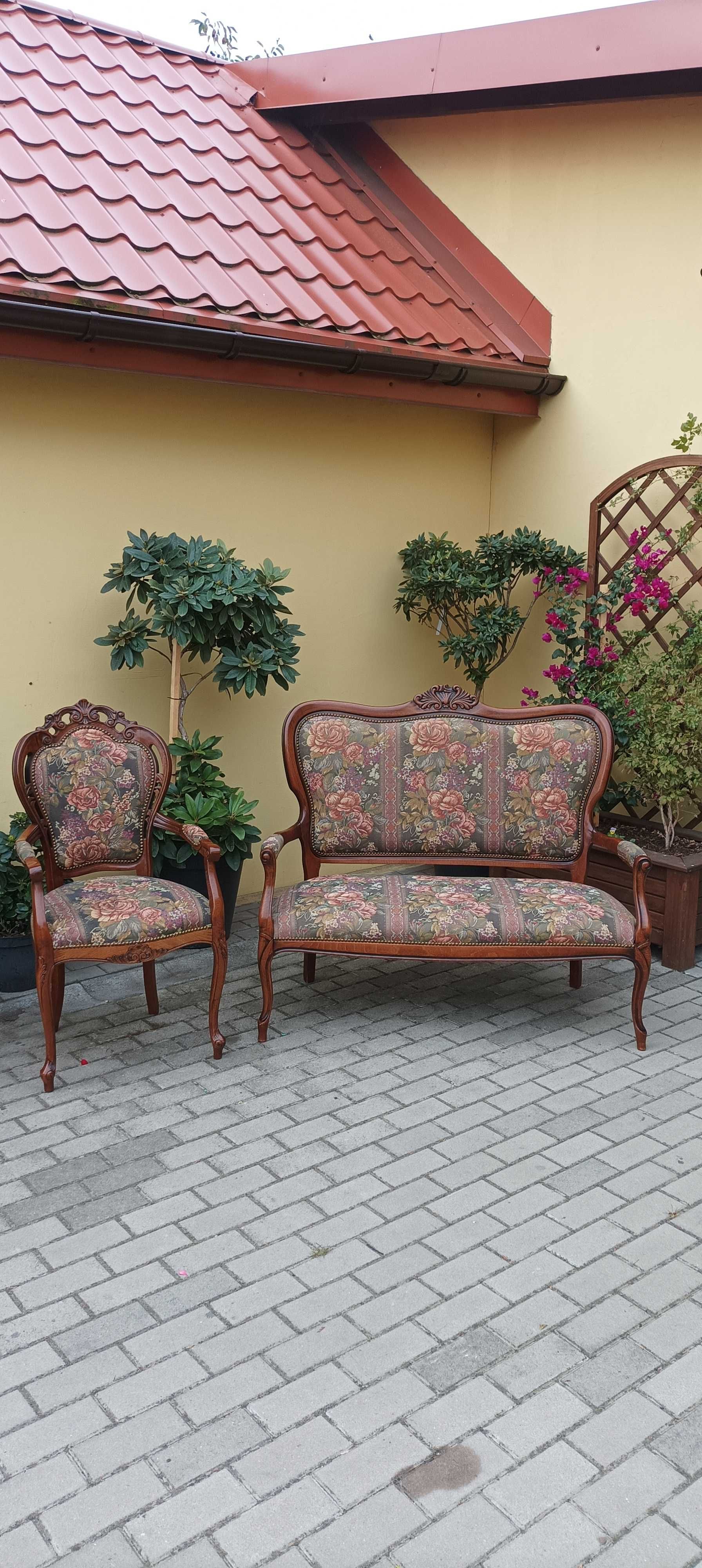 ławka dwójka + fotel  w stylu ludwikowskim ( dwójka sofa)