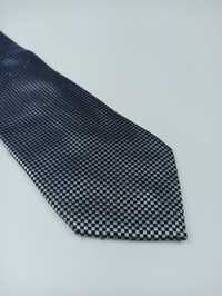 Lawrence błękitny niebieski jedwabny krawat w kratkę