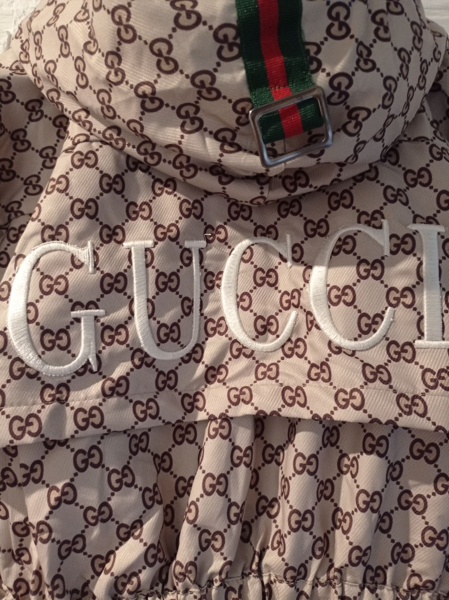 Wyprzedaż damska kurtka Gucci S/36 przejściowa parka beżowa brąz