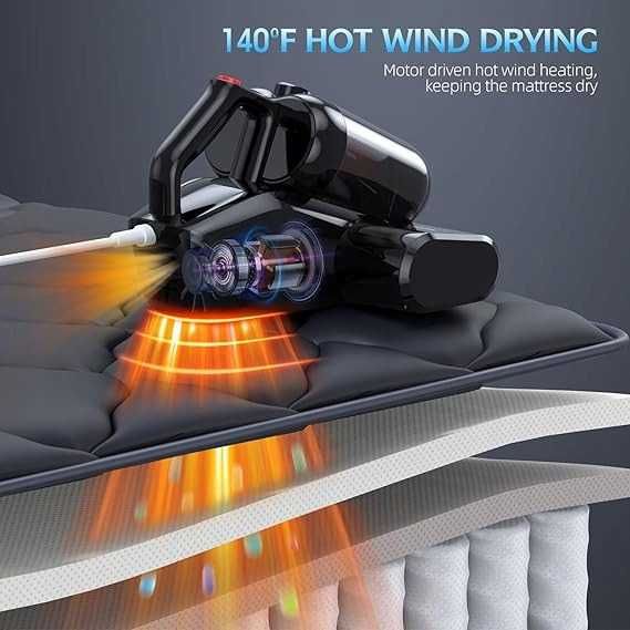 Odkurzacz do Roztoczy do Materacy Sof UV Filtr HEPA 600W Ssanie 16kPa