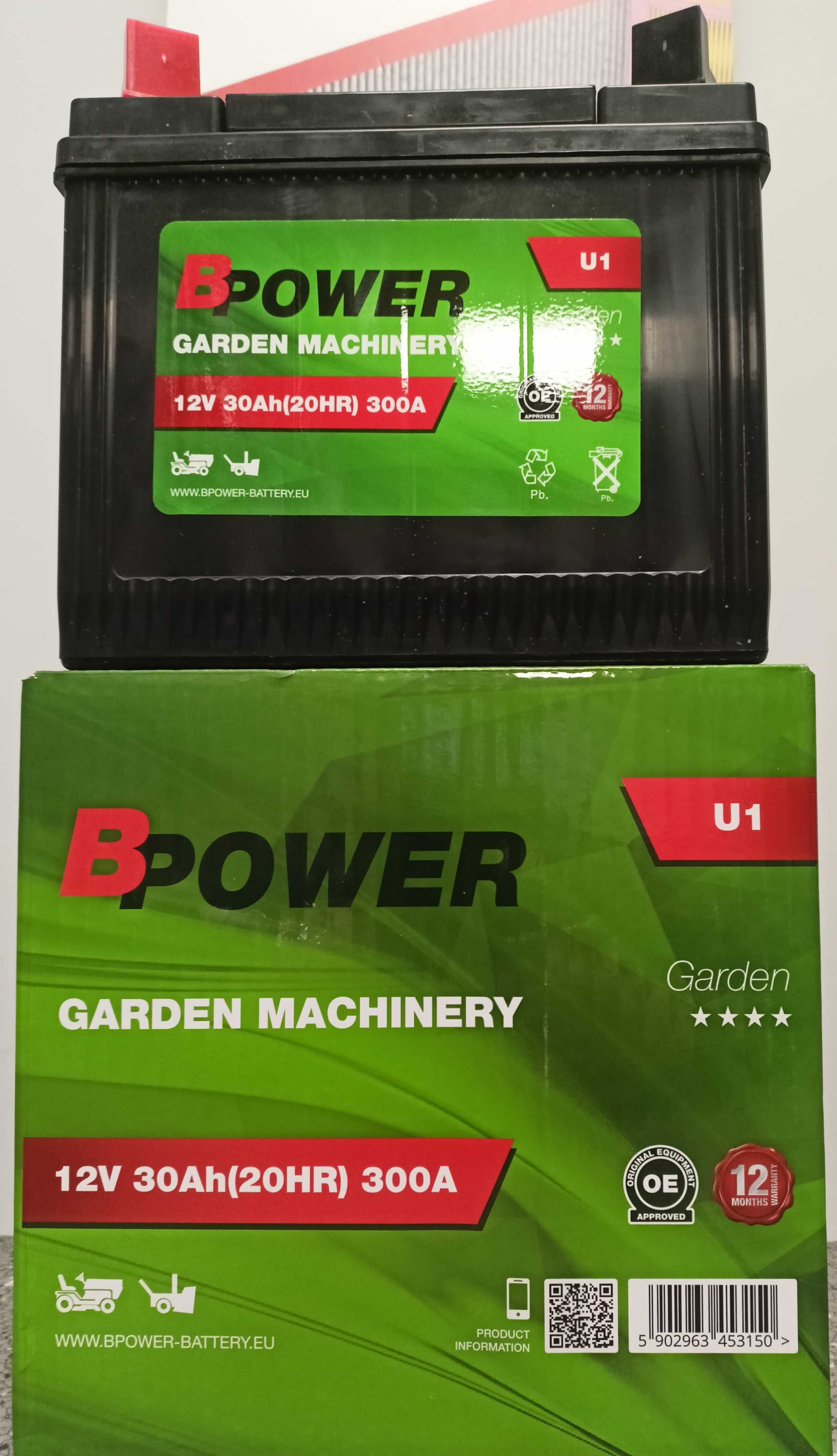Akumulator BPower Garden U1 12V 30Ah 300A L+ Lewy Plus