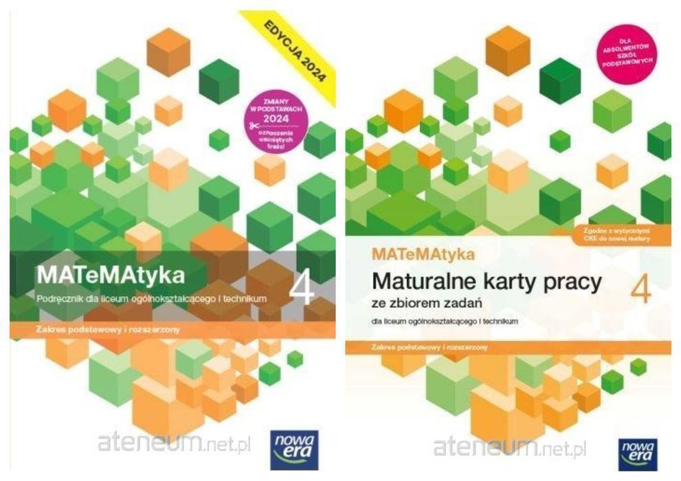 NOWA MATeMAtyka 4 EDYCJA 2024 Karty Pracy + Podręcznik Rozszerzony Era