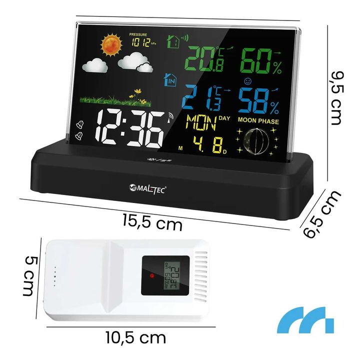 Термометр, барометр, будильник, бездротова метеостанція Daily2000M