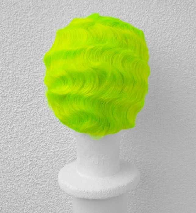 Jaskrawa zielona peruka falowana krótka lata 20ste 30ste wig
