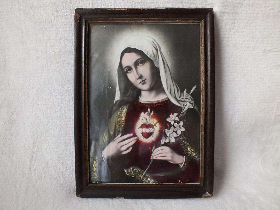 Stary obraz Św. Marii Panny Obraz z domowej kolekcji!
