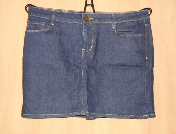 короткая джинсовая юбка из темного джинса 46-48 размер