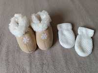 Ciepłe buciki niemowlęce, niechodki + rękawiczki  18