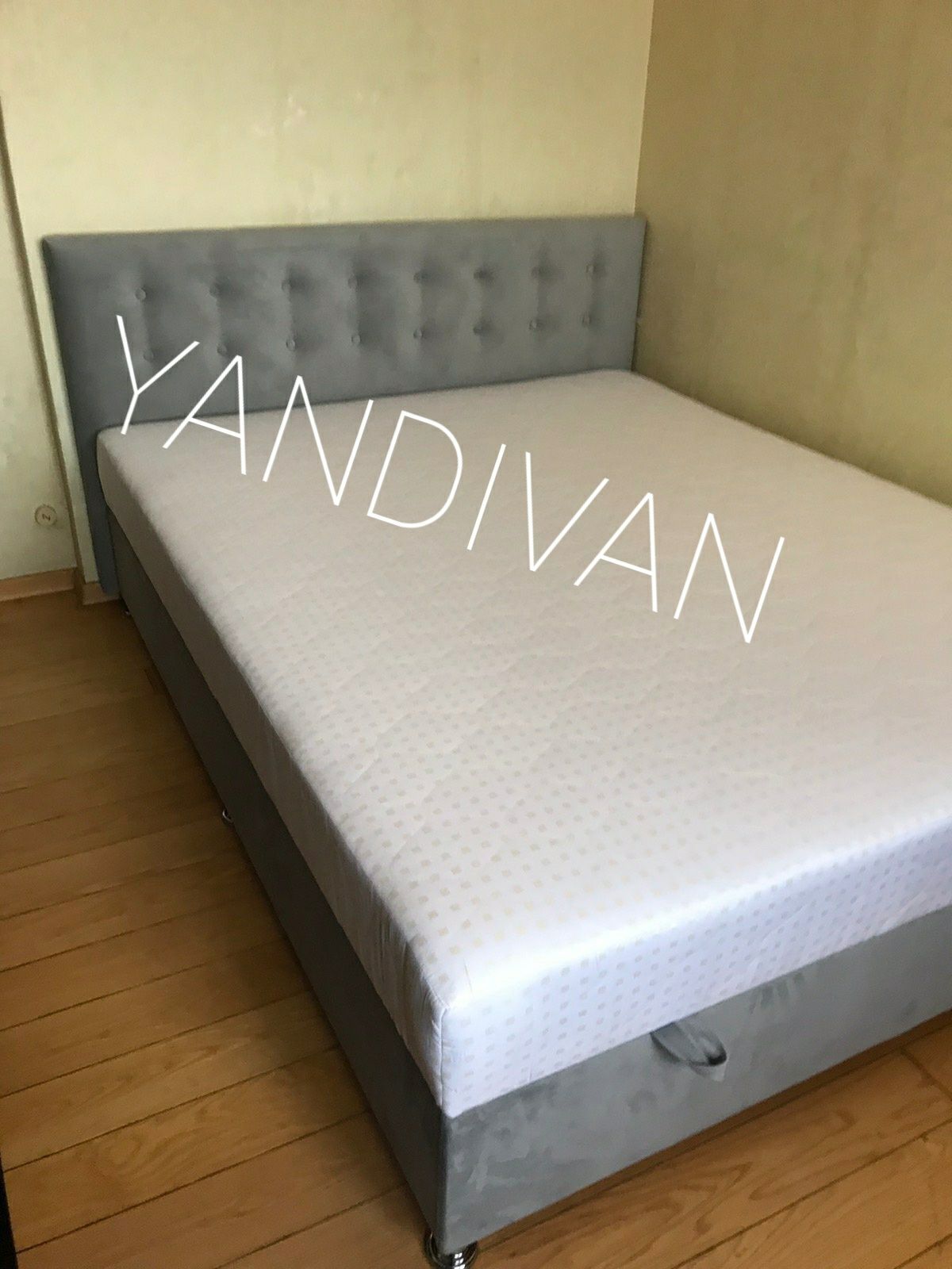 Новая Двухспальная Светло-Серая кровать Камила от фабрики YANDIVAN!