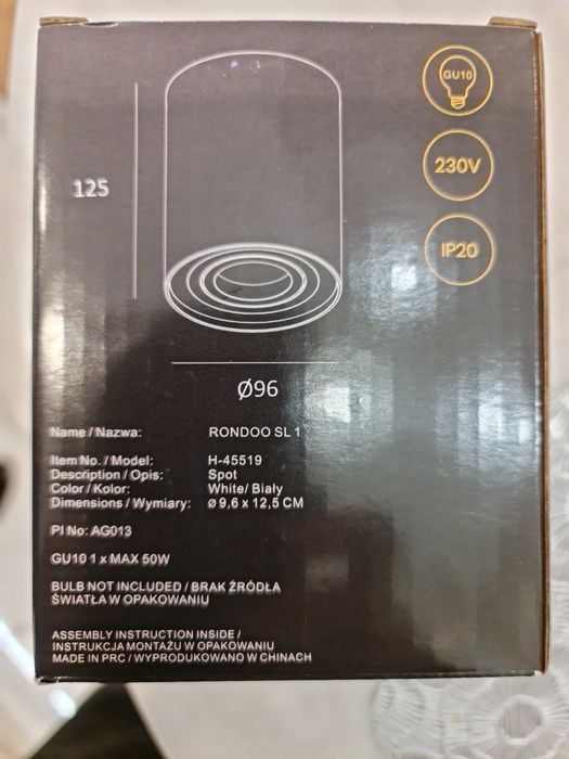Spoty-lampy sufitowe białe 10 sztuk